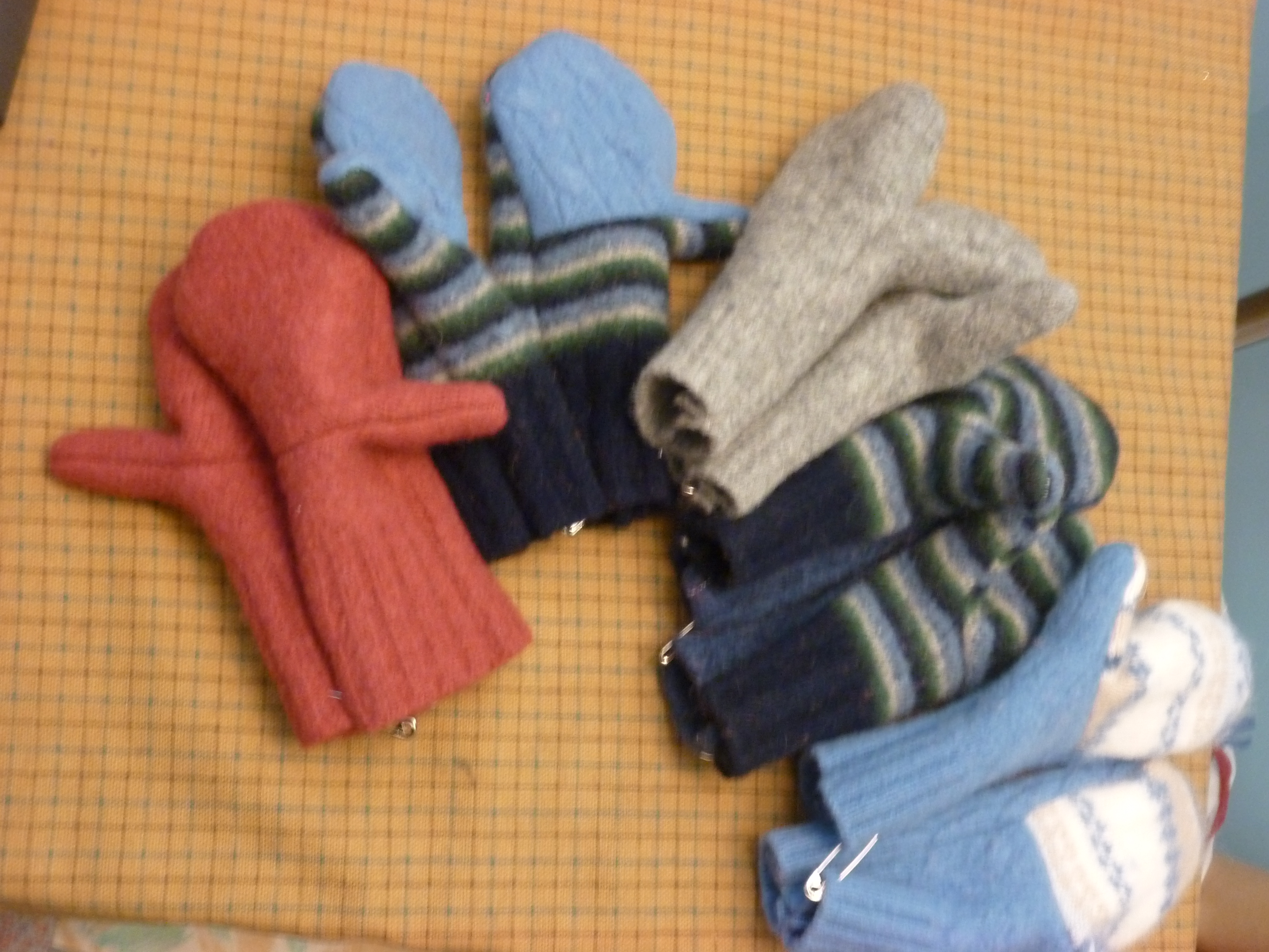 Pile of Felted Mittens